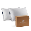 Pacific Coast Goose Feather and Down Bed Pillows Standard Size Set of 2, Hotel Pillow for Sleeping, Downproof, Soft, Fluffy, 100% Cotton Shell