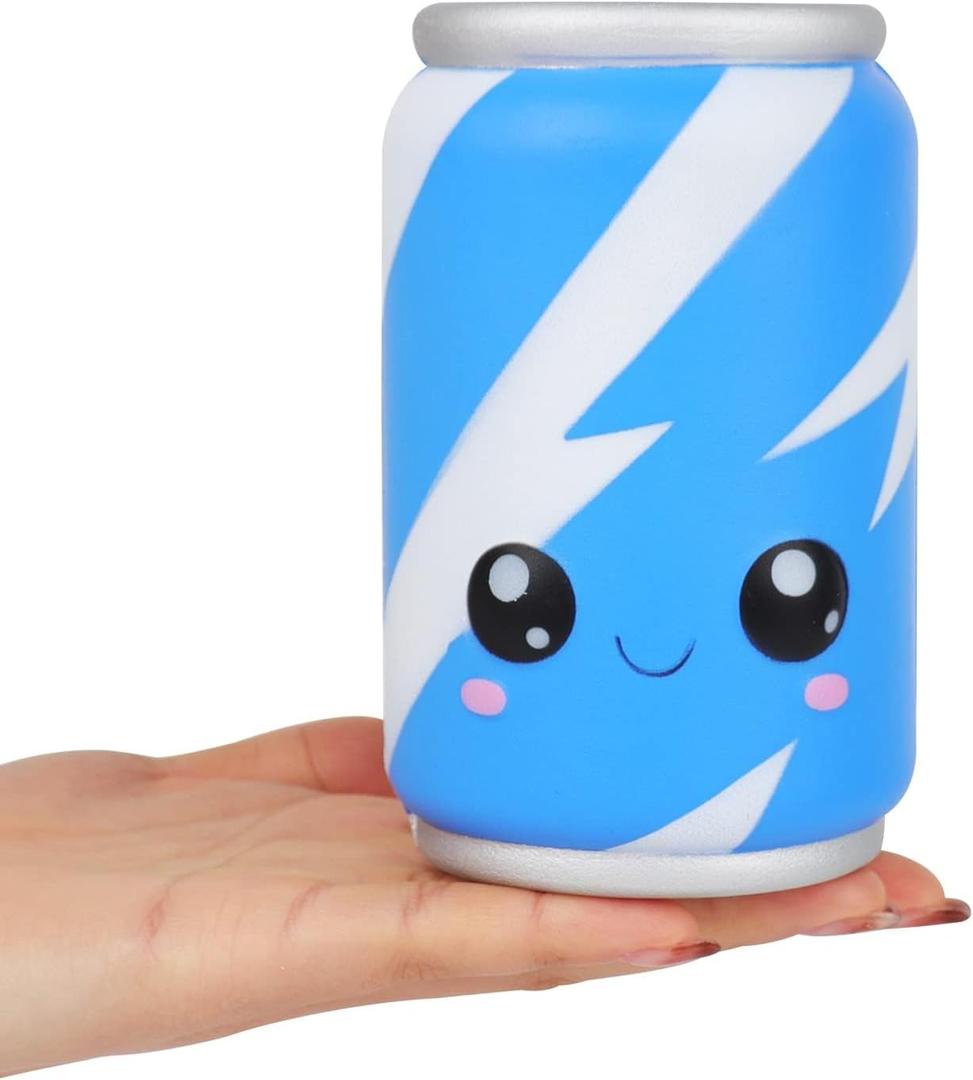 Anboor 4.8" Squishies Toy Blue Can Kawaii Soft Toy Slow Rised Squeeze Food Squishy Stress Relief for Kid Adult Toys