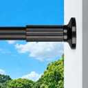 Tension Curtain Rod, 51-165 Inch,Spring Shower Closet for Windows or Shower,Easy to Install, No Drilling, Rust, Bathroom, Rod Diameter 1.26 Inches, Black,Umimile