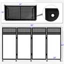 Neoaider DJ Booth Table Station w/2 Storage Triangular Panel, DJ Facade Booth with Black & White Scrims, Detachable DJ Table, Carrying Bag, Foldable Metal Frame DJ Booth Panel for Show, Wedding, Clubs, 40x20 with Triangular Panel