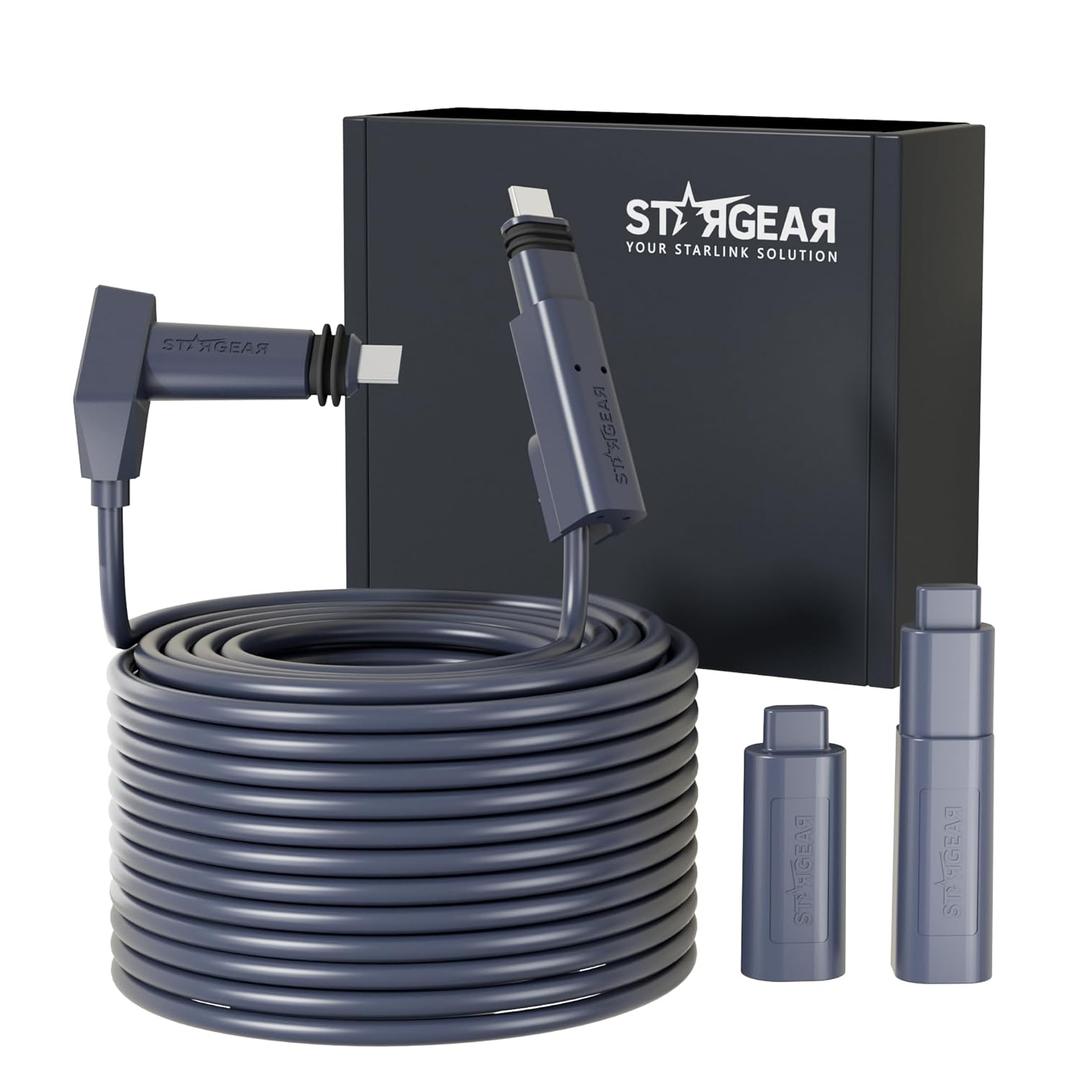 Starlink Cable 75FT for Standard Actuated Gen 2, Starlink Replacement Cable for Rectangular Satellite V2 Waterproof Gray