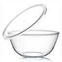 NUTRIUPS 4.7 Quart Large Glass Mixing Bowl with Lid, Deep Big Glass Bowl Large Salad Bowl (Clear)
