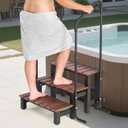 VEVOR Hot Tub Steps with Handrail, 3-Step Spa Outdoor Stairs, Heavy Duty 25.2 inch Wide Above-Ground/Inflatable Pool Step with 550 lbs Weight Capacity, Multi-Use for Porch, Patio, Deck, Trailers