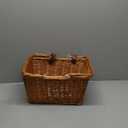 Bike Basket - Original Wicker Front Bicycle Bike Baskets - Handmade Woven Wicker Bike Basket with Adjustable Leather Straps (New Dark Honey)