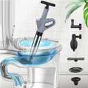 Toilet Plunger, High Pressure Toilet Plunger,Toilet Auger Air Drain Blaster with Real-Time, Heavy Duty Plunger for Bathroom and Plumbing Clogs (Grey)
