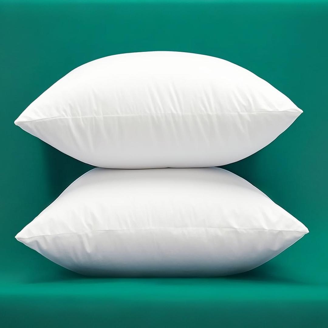 Extra Thick and Full Set of 2 Ultra Plump Cotton Fabric Throw Pillow Inserts, Filler for Decorative Cushion Cover, 26 X 26 Inches, There are Multiple Sizes to Choose from