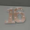 16th Birthday Decorations LED Light Up Numbers, Pink Marquee Lights Number 16 Sign for Girls Birthday Party Anniversary Home Decor