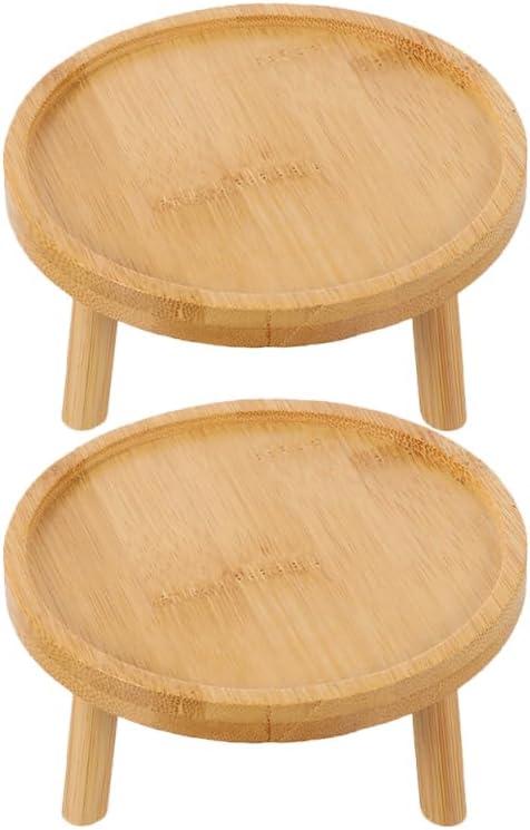 balacoo Solid Wood Plant Stand 5.11 Inch Small Indoor Flower Pot Holder Plant Shelf Rack for Living Room Balcony Desk with Natural Wood Finish