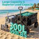 SUNNYFEEL Beach Wagon with Big Wheels for Sand - 300L Large Capacity
550LBS Heavy Duty Beach Cart with 9" Balloon Wheels, Foldable Wagon with Adjustable Handle for Camping, Outdoor, Black