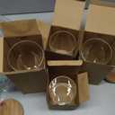 Layhit 4 Pcs Glass Food Storage Jars with Airtight Wood Lid Storage Jars Containers with Stickers Marker for Candy, Cookie, Rice, Sugar, Flour, Pasta, Nuts, 4 Size (Cylindrical)