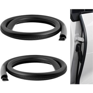 2PCS 2.62Ft Adjustable Automotive Weather Stripping Door Seal,Open-end Car Door Weather Stripping with Upgraded U-Shaped Fixing Steel Strip & Bayonet,Thickened Car Rubber Edge Trim