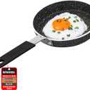 Bakken-Swiss 2-Piece Mini Nonstick Egg Pan & Omelet Pan  Egg Pan [5.5''] with Marble Coating Non-Stick, Skillet, Eco-Friendly for Eggs Pancakes, for All Stoves - Non Toxic (Black)