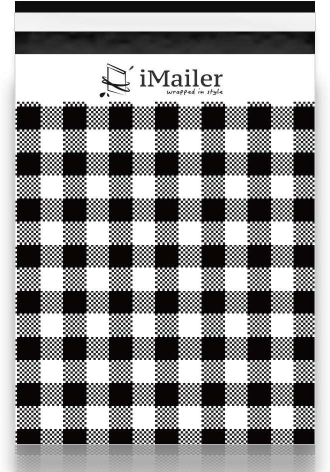 200 Count - 6x9 inch, Poly Mailer Black Gingham Plaid Envelope, Mailing Shipping Bags with Self Seal Strip