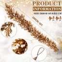 Dingion 6 Ft Christmas Gold Leaf Garland Artificial Boxwood Leaf Garland with Pearl White Berry for Christmas Fireplace Front Door Stairs Decoration Winter Engagement Birthday Wedding Party Supplies