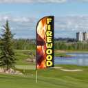 Firewood Feather Flag for Business Advertising 6 FT Swooper Flag for Storefronts Retailers Shops Food Trucks Events and Fairs (Flagpole Not Included)