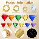 24 Pcs Gold Round Power Rings Paper Diamond Gems Set 12pcs 4" 6" 8" Gold Glitter Rings 12pcs Colorful Power Gems Hedgehog Party Favor for Birthday Movie Cartoon Themed Party Supplies