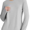 Women's Rash Guard Long Sleeve UV Sun Protection Shirts with Thin Hoodie UPF 50+ Lightweight SPF Tops for Hiking (Gray, XXL)