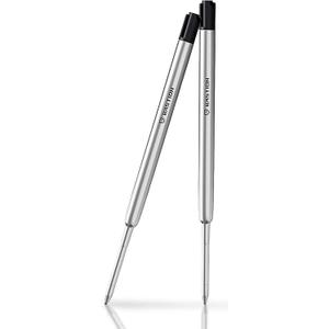 BASTION Premium Pen Refill, Deeply Pigmented Ink for All Bolt Action Luxury Pens, Standard Ink Refill with 0.55mm Fine Tip - Black, 2 Pieces