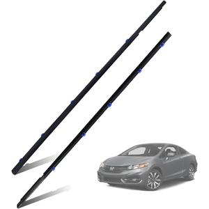 2Pcs Window Weather Stripping Molding Trim Seal Belt Compatible with 2012-2015 Honda Civic Coupe 2D Replace# 72410-TS8-A01 72450-TS8-A01