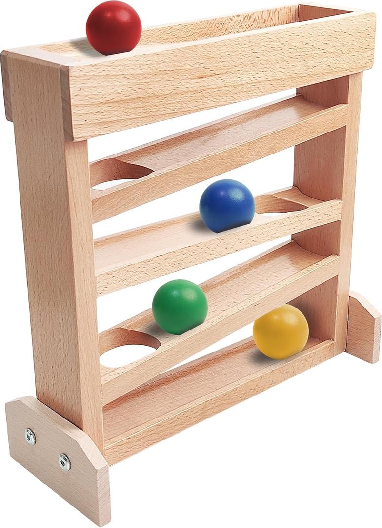 Montessori Ball Drop Toy for 2 3 Year Old, Wooden Ball Drop Toy Wooden Ball Tower for Toddlers, Pound a Ball for Toddlers Early Childhood Education Visual Tracking for Boys Girls Gift