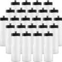 50 Strong Bulk Water Bottles 24-Pack 22 oz BPA-Free Sports Bottles with Easy-Open Pull Top Cap Made in USA Reusable & Top Rack Dishwasher Safe Brand