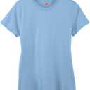 Hanes Women's Perfect-T Crewneck T-Shirt, Lightweight Cotton Short Sleeve Tee for Women (Blue, S)