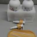 Christmas Soap Dispenser, Christmas Kitchen Decor, Christmas Snowman Satan Glass Soap Dispenser for Kitchen Countertop, Christmas Kitchen Decorations, Refillable Hand Soap Dispenser with Pump