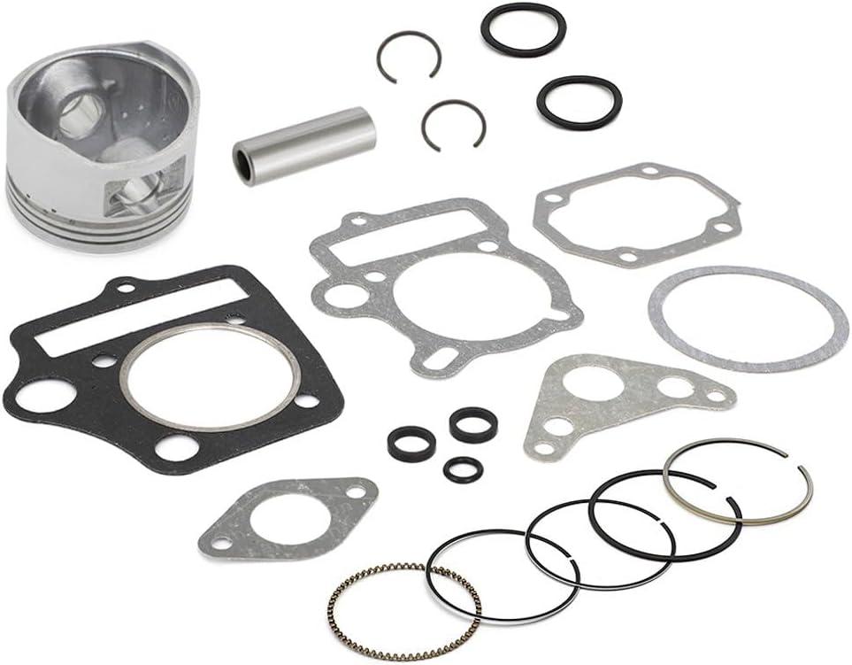 RedCcap 54mm Bore Piston & Ring Set with Head Gaskets Kit for 125cc Pit Dirt Bike 125cc SSR Baja Roketa Apollo Bms Nst Taotao with the Horizontal Styled Engine ATV Dirt Bike Go Kart