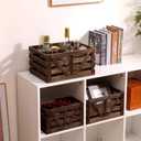 Nested Wooden Storage Crates Set of 3 (L,M,S),Farmhouse Decorative Boxes with Handles for Home Organization & Display
