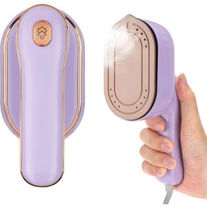Mini Steam Iron for Clothes, Biupky Travel Steamer for Clothes Portable, Micro Steam Iron Mini Handheld Steamer Support Dry And Wet Ironing for Home Travel (Purple)