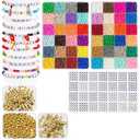 Bracelet Kit - 3 Boxes, 48 Colors, 10000+ Glass Seed Beads, Letter Beads