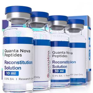 Reconstitution Solution | 4 Pack (10 mL Each) | 0.9% BA | Sterile Glass Vials | PES 0.22m Micron Filtered | Produced by USA-Based Manufacturer
