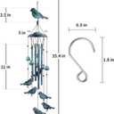 Monsiter QE Bird Wind Chimes for Outside, Outdoors Wind Chimes with 4 Large Aluminum Tubes & S Hook - Outdoor Clearance Hanging Decor for Garden, Patio, Backyard or Porch
