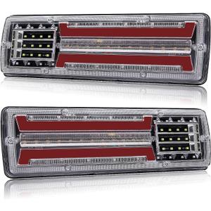 Truck Tail Light 2PCS Rear Stop Light Trailer Brake Light 12V Flowing Turn Signal Lamp Trailer Reversing Light Indicator for Car Truck Agricultural Vehicles (DSY)