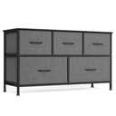 SONGMICS BELLAH Collection - Dresser for Bedroom, Chest of Drawers, Storage Organizer Unit, Closet, Entryway, Steel, 5 Drawers, Modern, Slate Gray ULGS322GN02S