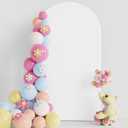 Putros Wedding Arch Cover 7.2FT White Spandex Fitted Round Top Chiara Backdrop Stand Covers for Birthday Party Decoration