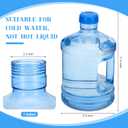 Hoolerry 2 Pieces Water Bottle 1 Gallon Round Plastic Water Jug with Handle Reusable Leak Proof Bottle for Gym Sports Office Daily Cold Liquids Drinking Use, Blue