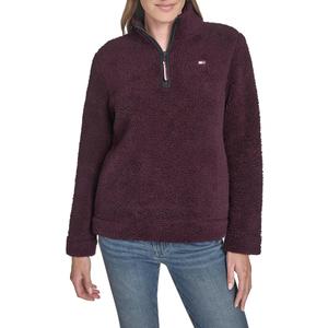 Tommy Hilfiger Women's 1/4 Zip Mockneck Sherpa Soft Pullover, S