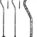 Elegant Walking Cane for Women, Foldable & Adjustable Cane for Seniors with Self-Standing Tip | Lightweight Mobility Aid for Stability & Balance Support (Black and white floral printed)