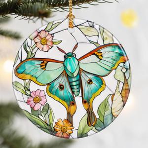 Christmas Ornaments, Dodosky 2.8in Ceramic Hanging Ornament, Xmas Decor, Christmas Tree Ornaments, Xmas Decorations for Tree, Holiday Ornament, Butterfly Gifts, Gifts Ideas, Gift for Women, Her