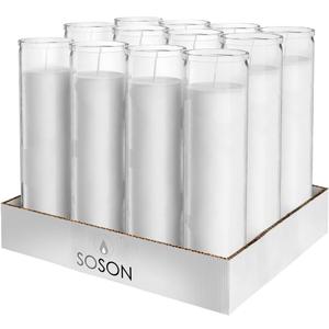 White Devotional Prayer Candle 2x8, Glass Jar, 12Pk, 12 Pack - Standard