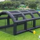 22ft Long Oxford Inflatable Baseball Batting Cage Baseball with Blower Hitting Bearing Field with Durable Baseball Netting for Club Trainning (Black, 22ft L×15ft W ×10.5ft H)