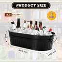 Lallisa 1 Pcs 5.3 Gallon Galvanized Metal Drink Bucket with Handles, Black (EXP 11/26/26)