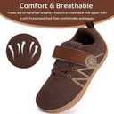 WateLves Wide Toddler Barefoot Shoes Little Kids Boys Girls Walking Tennis Sneakers with Breathable Mesh Zero Drop Sole Adjustable Strap