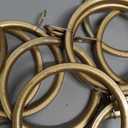 Meriville 28 pcs Gold 2-Inch Inner Diameter Metal Flat Curtain Rings with Eyelets (Set of 28)