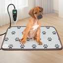 GOLOPET Pet Heating Pad 22x18 in with Smart Thermostat Switch and Power Line Protection Tube,Obtained MET and UL Dual Certification,Waterproof Cat Heating pad-Paw Print