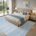 Jessibou 8x10 Area Rugs Living Room Washable Rug, Abstract Blue
