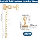 Beebeecraft 1 Box 8Pcs Layering Clasp 18K Gold Plated Brass Multi Strand Layered Necklaces Clasps Adjustable Chain Connectors with Lobster Claw Clasps for DIY Jewelry Making