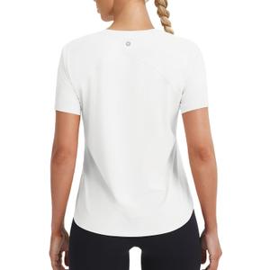 baleaf Ice Cooling Short Sleeve Workout Tops for Women Running Shirts UPF 50+ Athletic Tennis Yoga Split Back Quick Dry, XL
