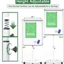 Mobile Dry Erase Board, 40x28 inches Magnetic Portable Whiteboard Stand Easel White Board with 25 Sheets Paper Pad, Height Adjustable Flipchart Easel Board for School, Office, Home